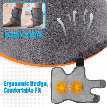 2-Pack Foot Renew Foot Massager, Cordless Ankle Heating Pad with Massager, Foot and Ankle Massager with Heat, 6 Heat Levels & 3 Massage Modes with Timer (Grey)